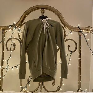 PINK Olive Green Cross String Hoodie